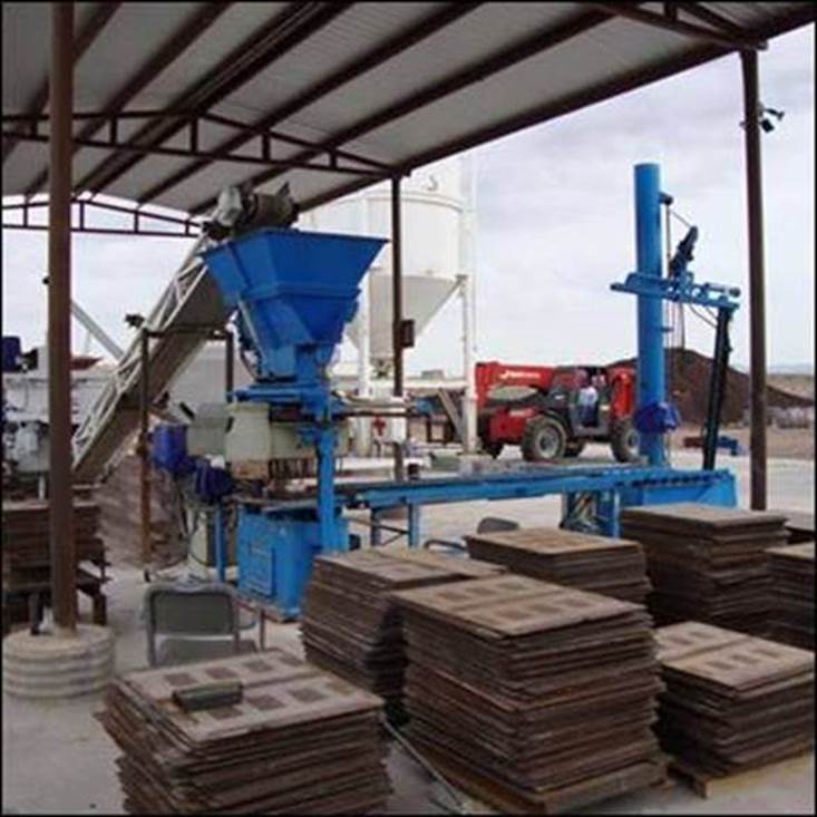 Building Block Machine, steel production pallets & Radial Arm Off Loader