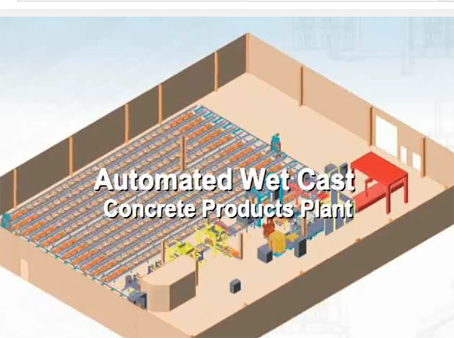 3-D Illustration of Automatic Wet Cast Plant