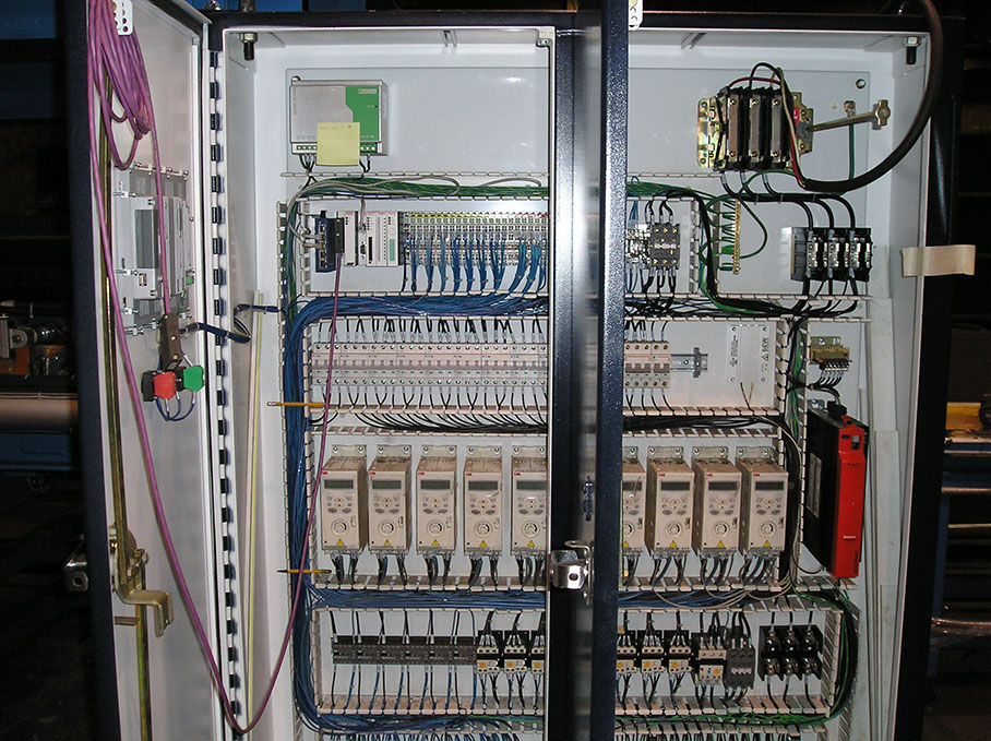 PLC hardware controls are mounted in dust proof enclosures for ease of service and trouble shooting.
