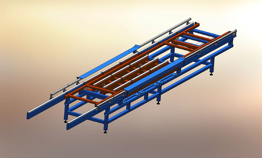 Vibration conveyor has multiple vibrating tables that vibrate allowing products to compact and achieve uniform height control.