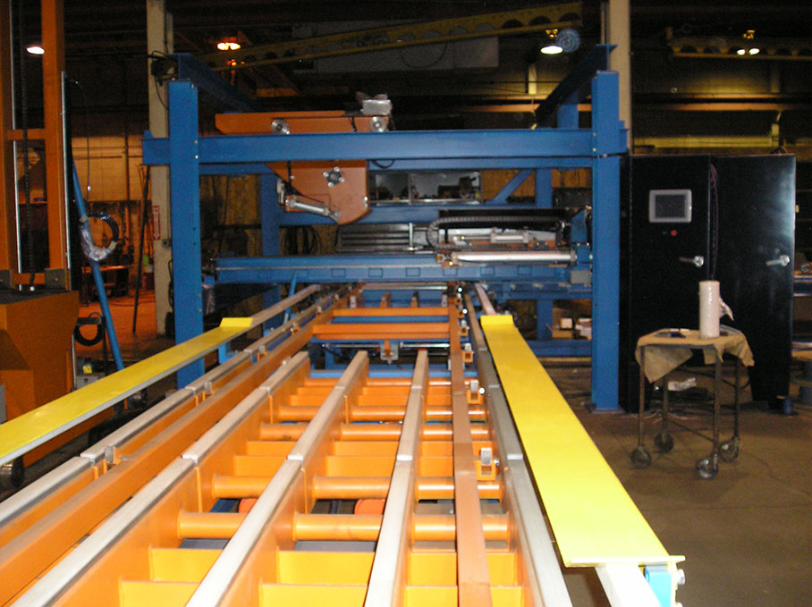 Wet Conveyor transports carriers and mold to dosing area where molds are automatically filled.